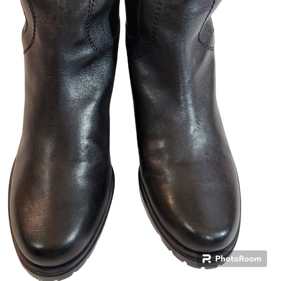 Stuart Weitzman Cinchboot Womens 6.5 M Black Leather Buckles Riding Boot Knee Hi - Picture 4 of 14